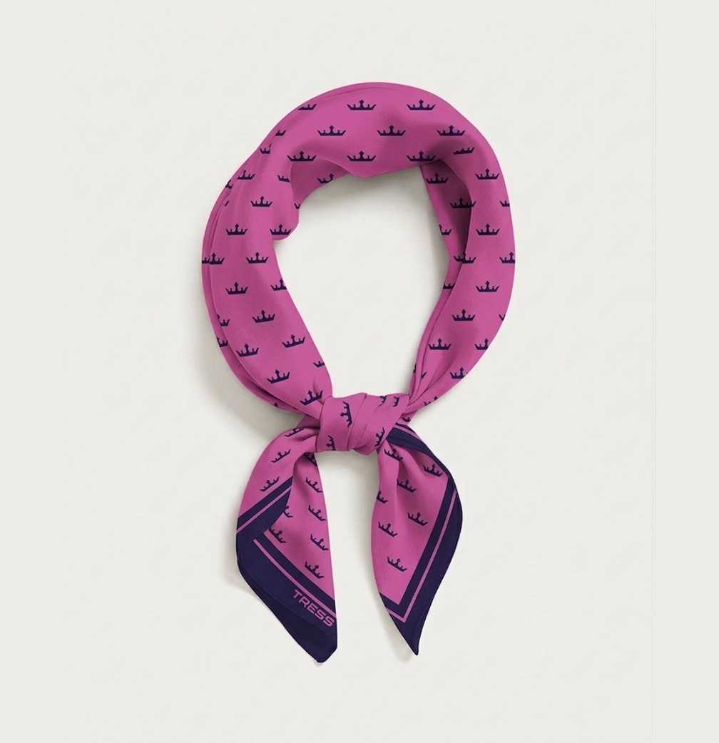 Protective Silk Scarves for Hair Loss & Sensitive Scalps - Magenta/Blue